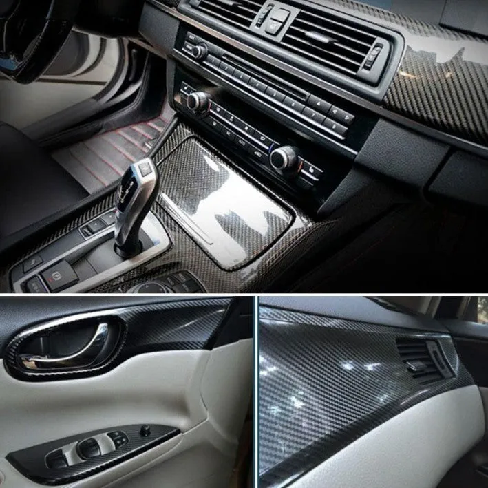 Glossy black 5D carbon fiber vinyl film roll for car wrap customisation