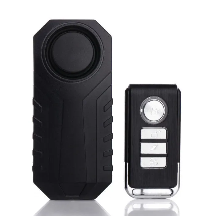 Elecpow bike alarm remote control in black with waterproof IP55 case and vibration sensor mounted on a bicycle frame