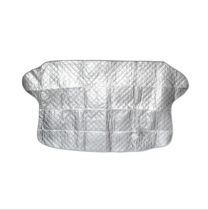 Aluminised film car front windshield snow cover with external anti-theft design in large size
