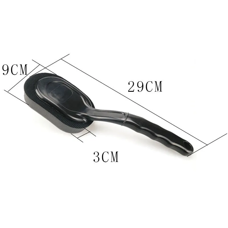 Car tyre waxing long handle sponge brush with polyester sponge head