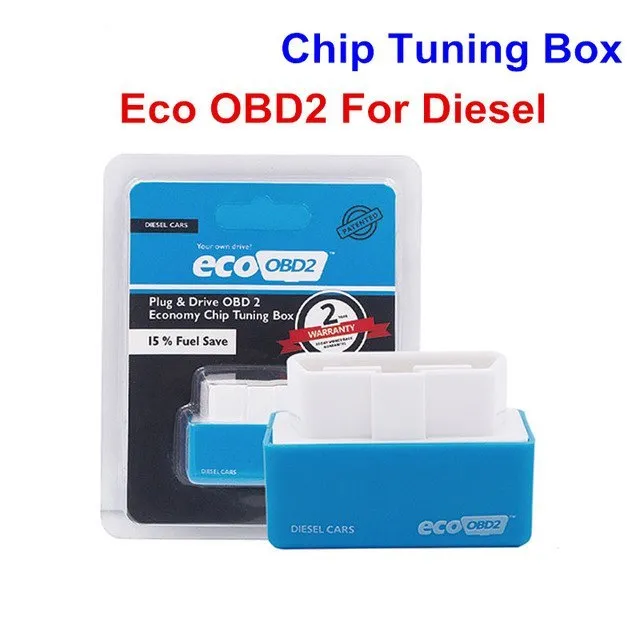 ECOOBD2 plug and play chip tuning box for petrol cars with OBD2 connector