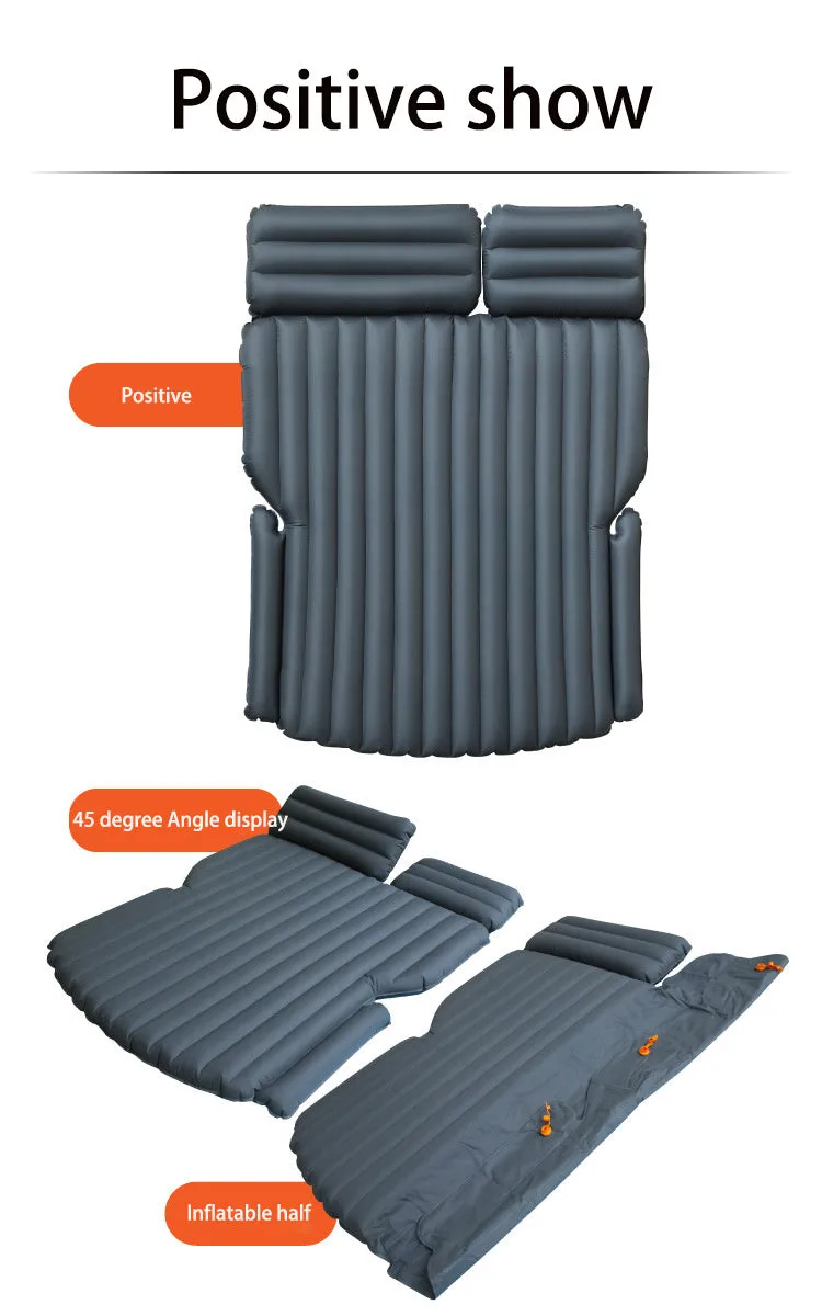 Inflatable bed for hatchback car accessories with flocking fabric and storage bag