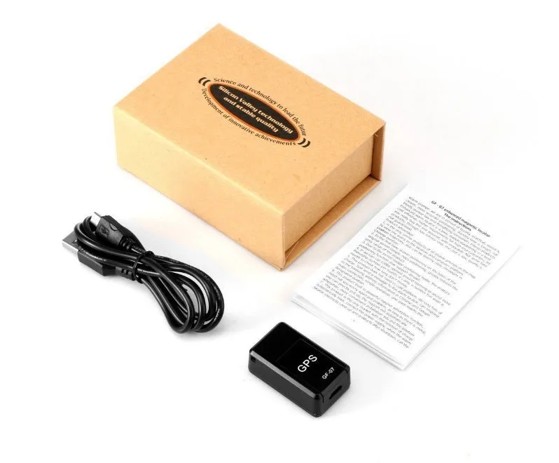 GF07 anti-lost GPS tracker 35x20x14mm ABS black with SOS alarm