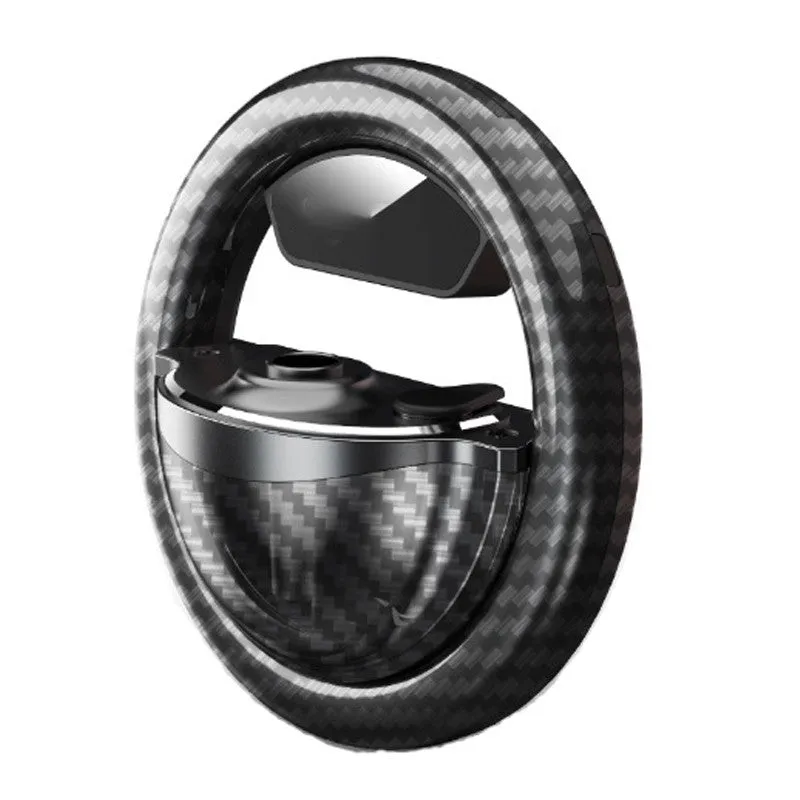 Compact black aromatherapy diffuser LED lamp with round perfume seat and Type-C USB cable