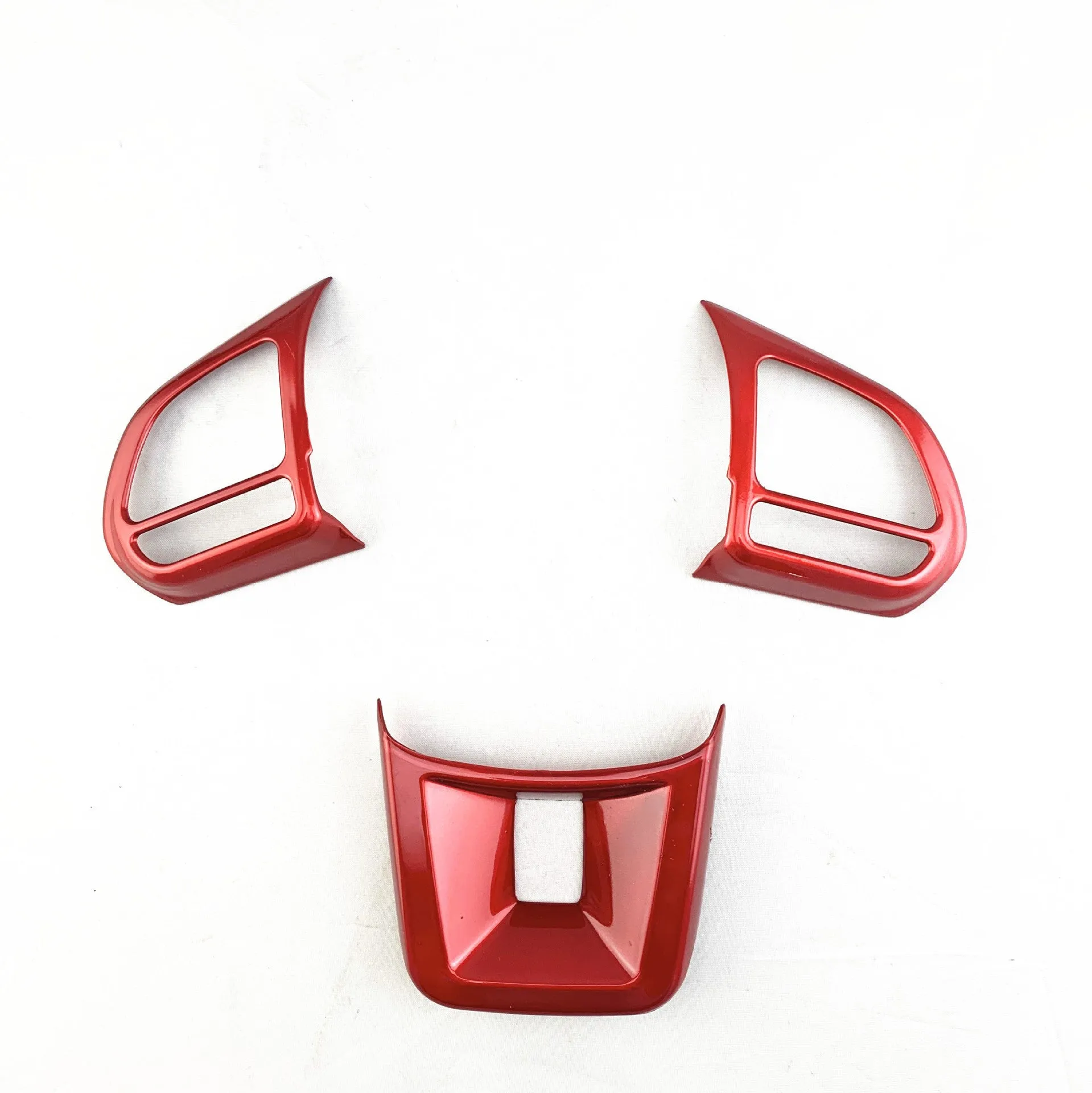 Steering wheel decorative sticker in ABS plastic with carbon fiber and noble red colour options