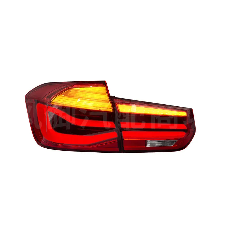 BMW 3 Series tail light assembly with streamer steering LED running lights in black smoke finish