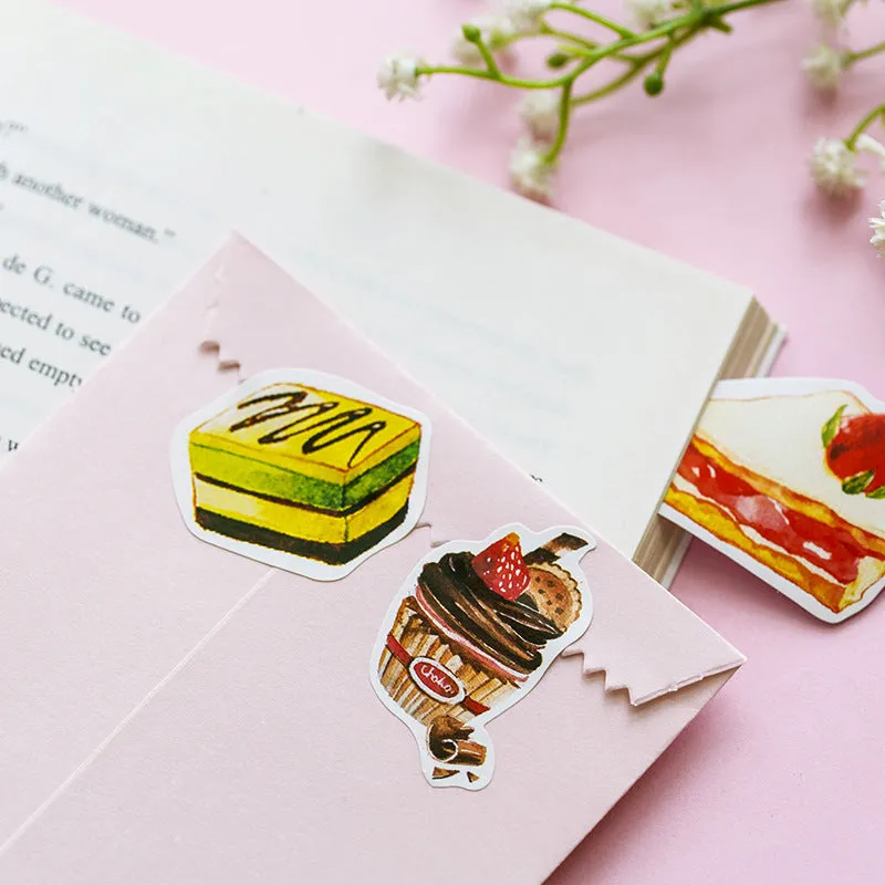 Yuxian hand ledger sticker box of 50 sweetheart cake shaped printed stickers in cute style