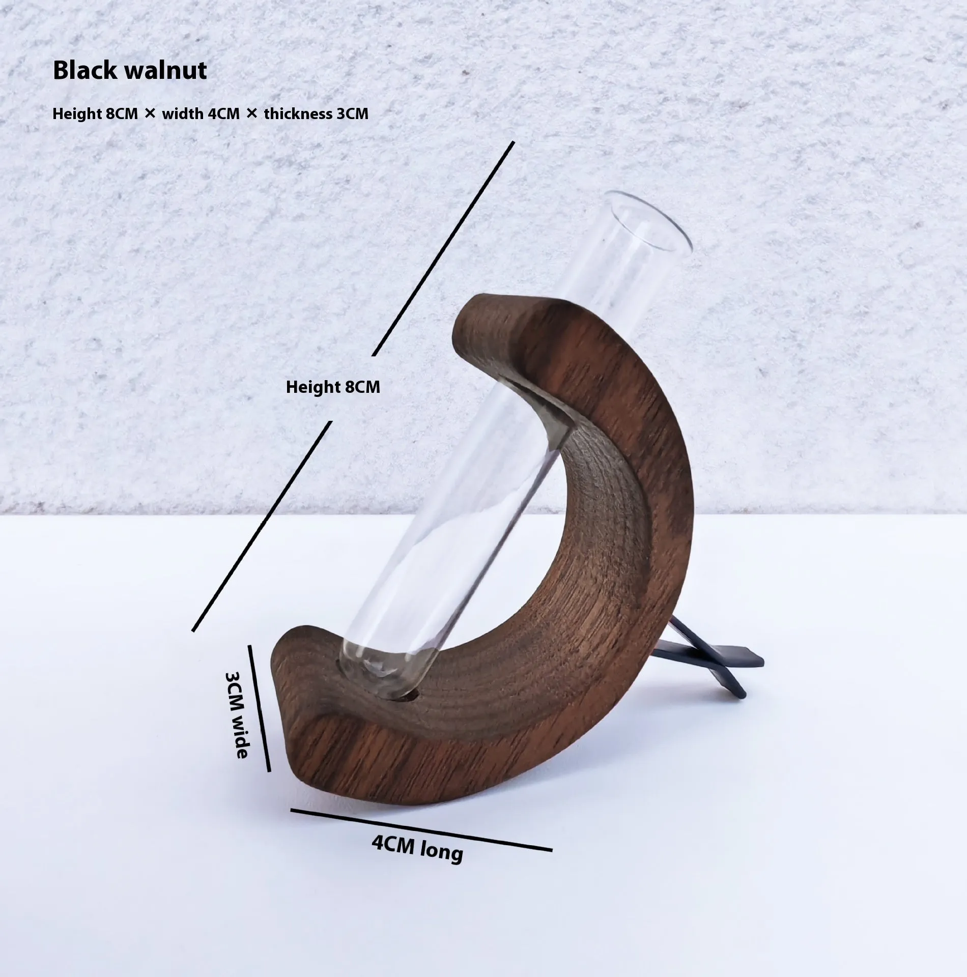 Wooden C-shaped car flower container in Beech finish on a car air vent