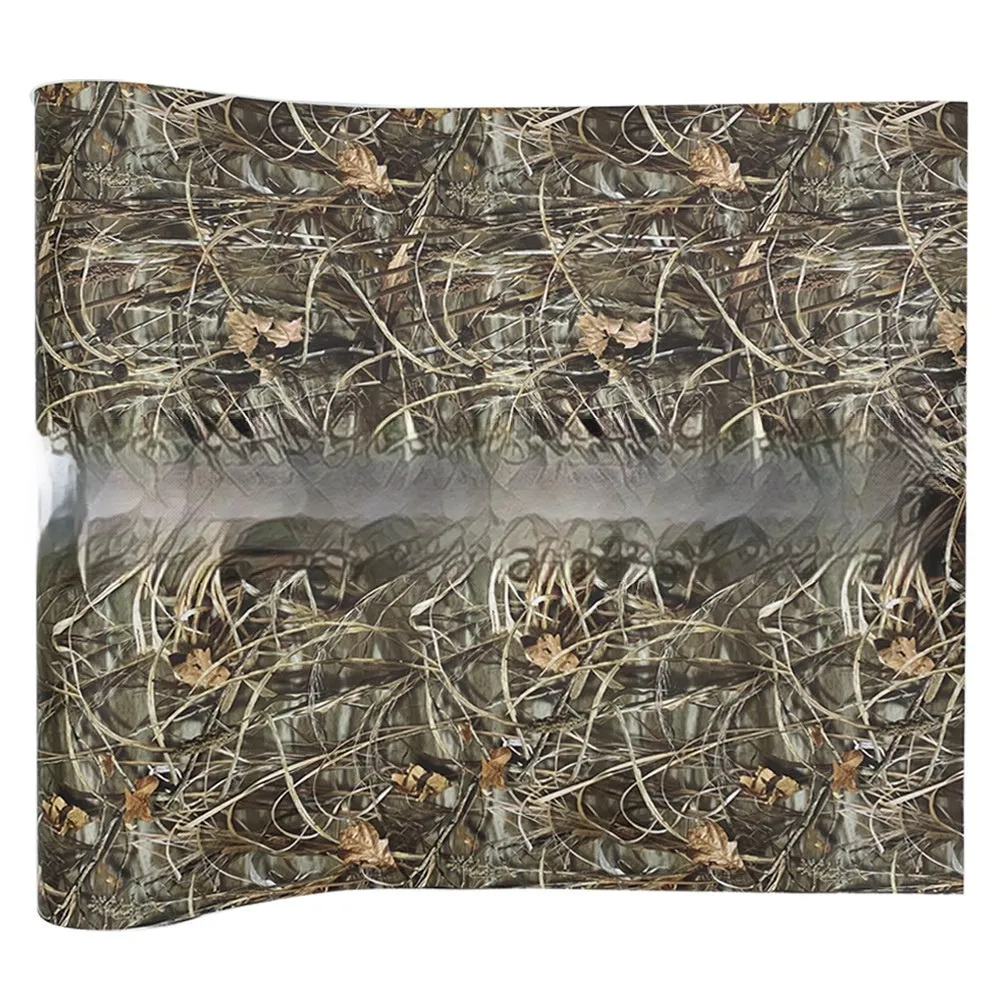 Forest grass camouflage car wrapping film in black carbon fibre style, 152cm wide, super flexible polymer PVC mask