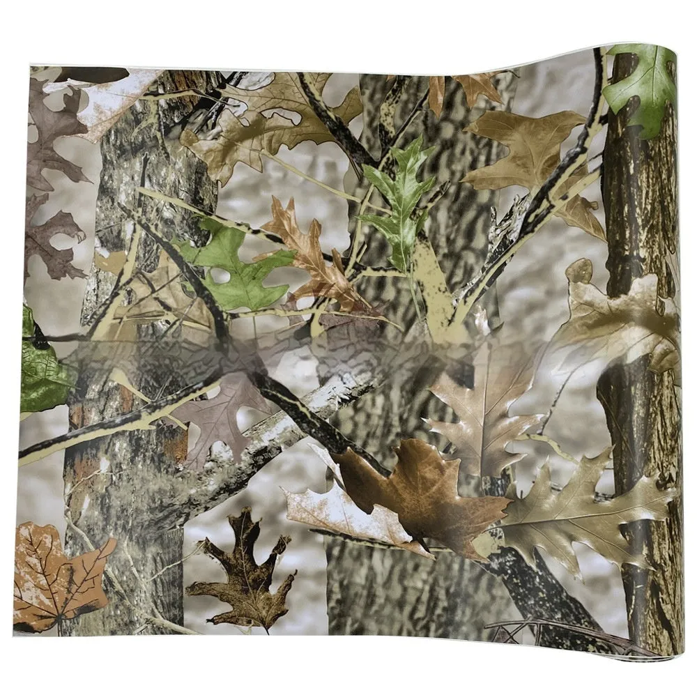 Forest grass camouflage car wrapping film in black carbon fibre style, 152cm wide, super flexible polymer PVC mask