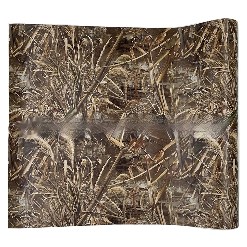 Forest grass camouflage car wrapping film in black carbon fibre style, 152cm wide, super flexible polymer PVC mask