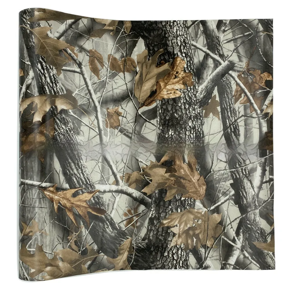 Forest grass camouflage car wrapping film in black carbon fibre style, 152cm wide, super flexible polymer PVC mask