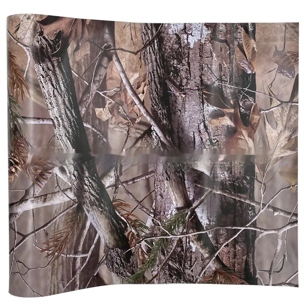 Forest grass camouflage car wrapping film in black carbon fibre style, 152cm wide, super flexible polymer PVC mask