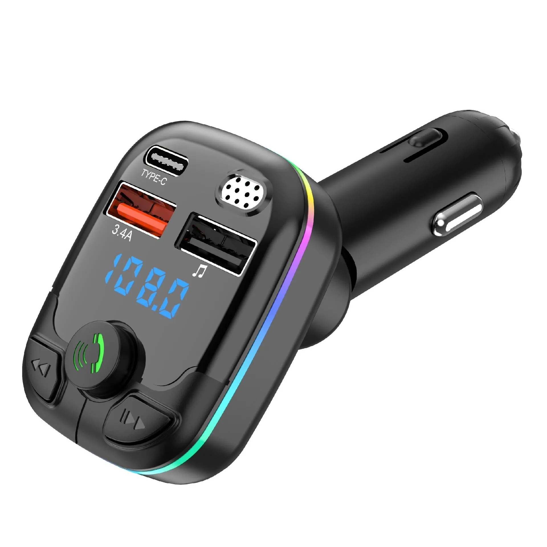 C9 vehicular Bluetooth MP3 player FM transmitter PD fast charge cigarette lighter car charger ABS material