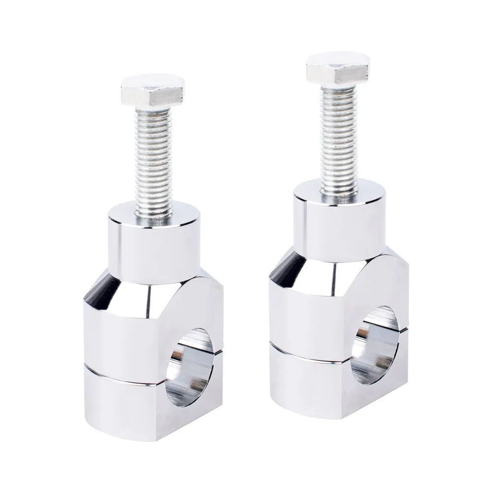 Pair of black aluminium 25mm universal motorcycle handlebar riser codes