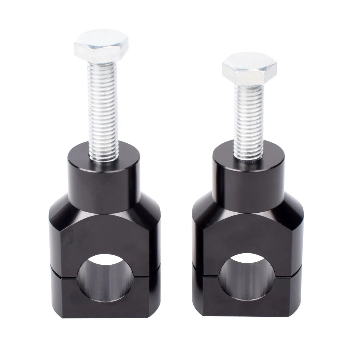 Pair of black aluminium 25mm universal motorcycle handlebar riser codes
