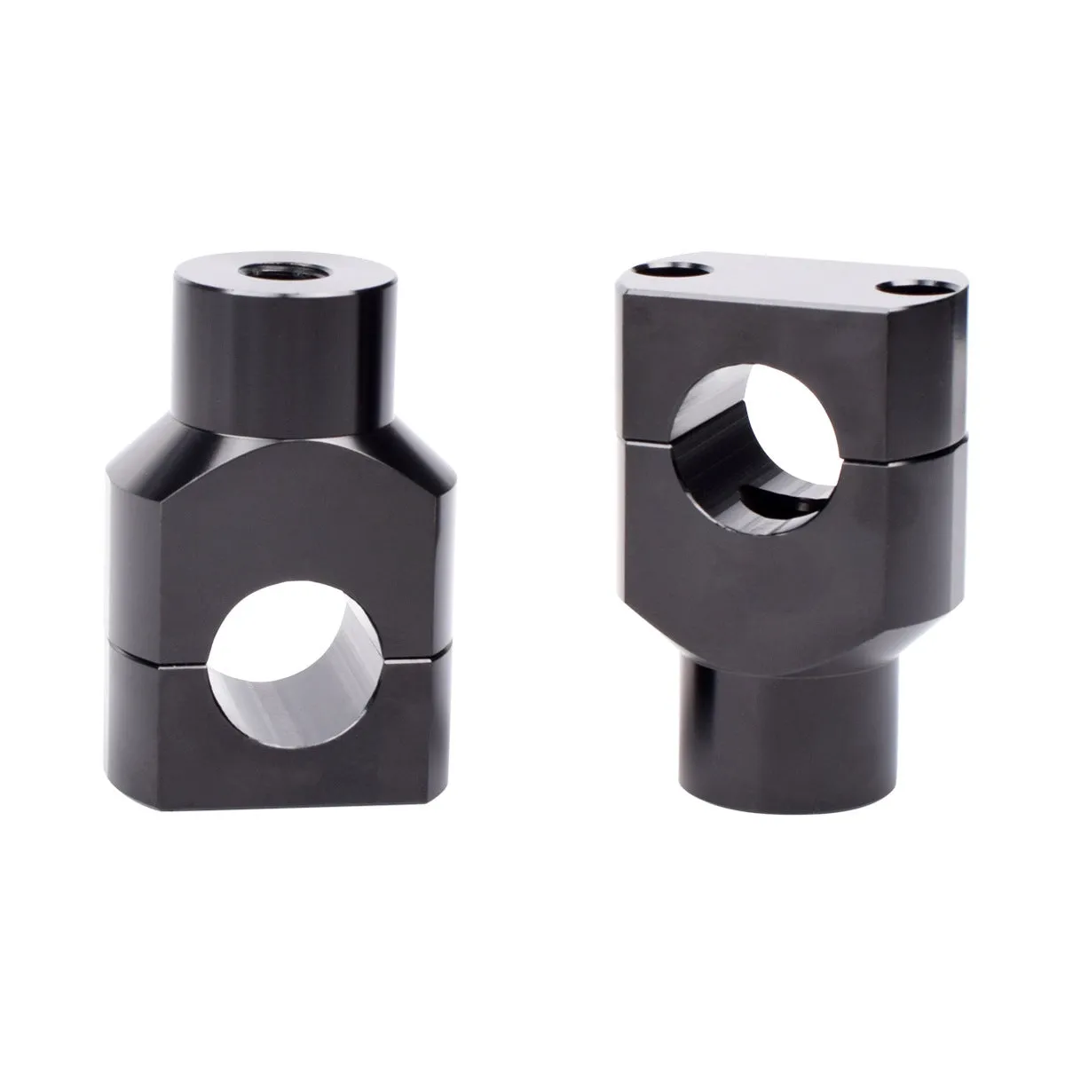 Pair of black aluminium 25mm universal motorcycle handlebar riser codes