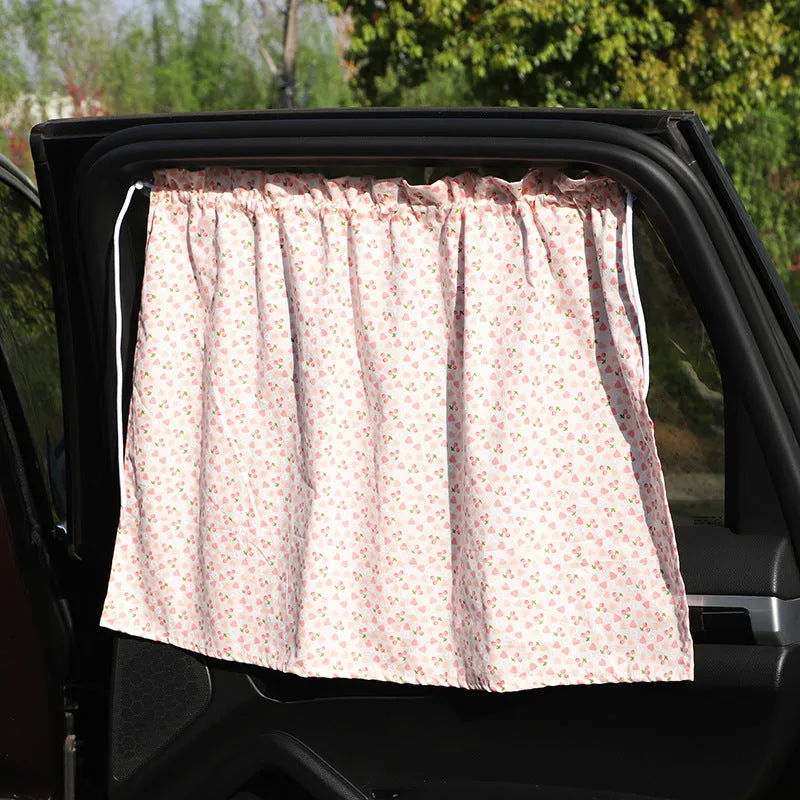 All cotton cartoon auto curtain sunshade for general vehicle window protection with rabbit pattern