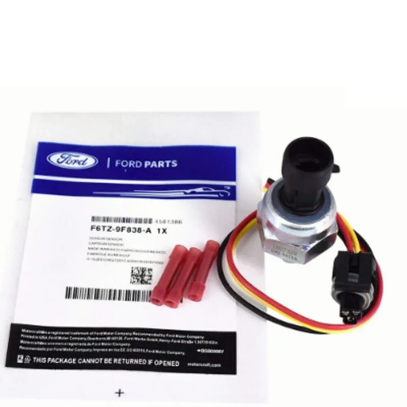Ford F6TZ-9F838-A black pressure sensor with connecting line for F4 and F6 series engines