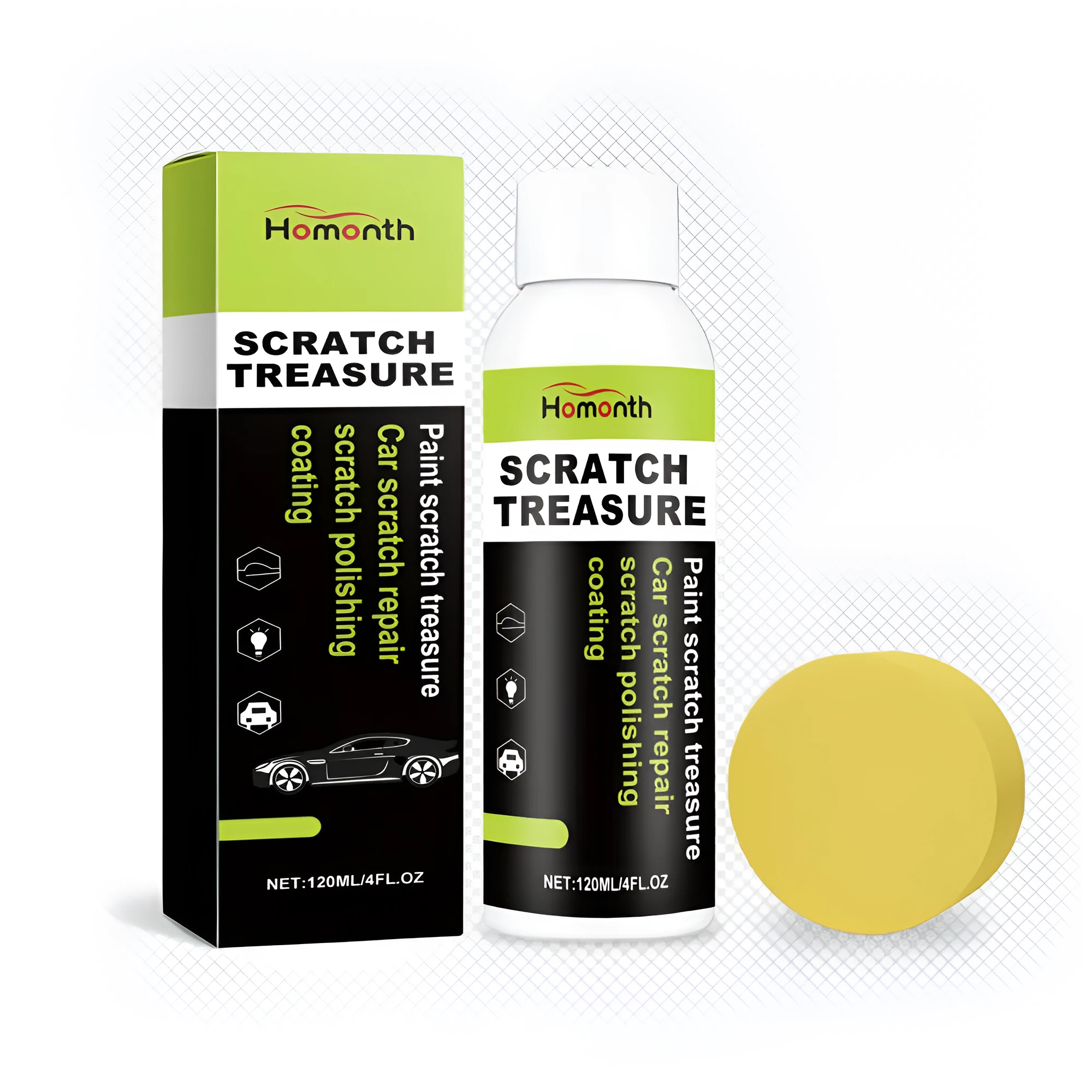 Car scratch repair cream 120ml bottle with sponge for quick paint scratch removal