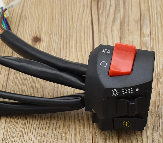 Zongshen Longxin motorcycle tricycle right seat handle switch kit with 47cm wiring