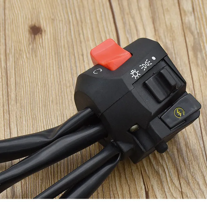Zongshen Longxin motorcycle tricycle right seat handle switch kit with 47cm wiring