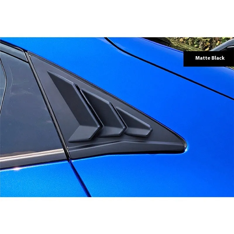 ABS quarter window bumper sticker for 2021 hatchback Civic in bright black finish