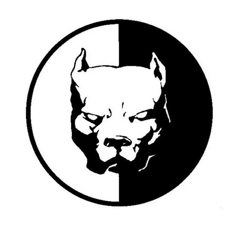 Reflective black, white, and red superhero bulldog car sticker measuring 12x12cm.