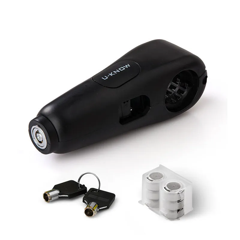 ABS alarm handlebar lock in black for motorcycle and electric car anti-theft