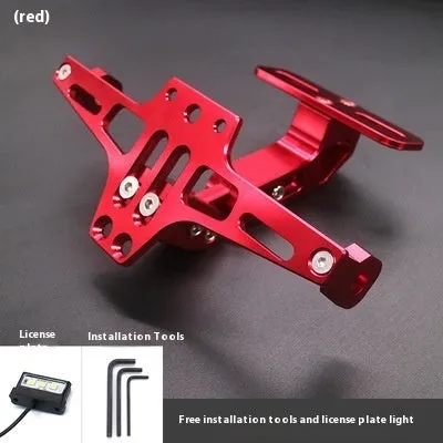 Aluminium alloy adjustable license plate holder bracket with light in silver finish
