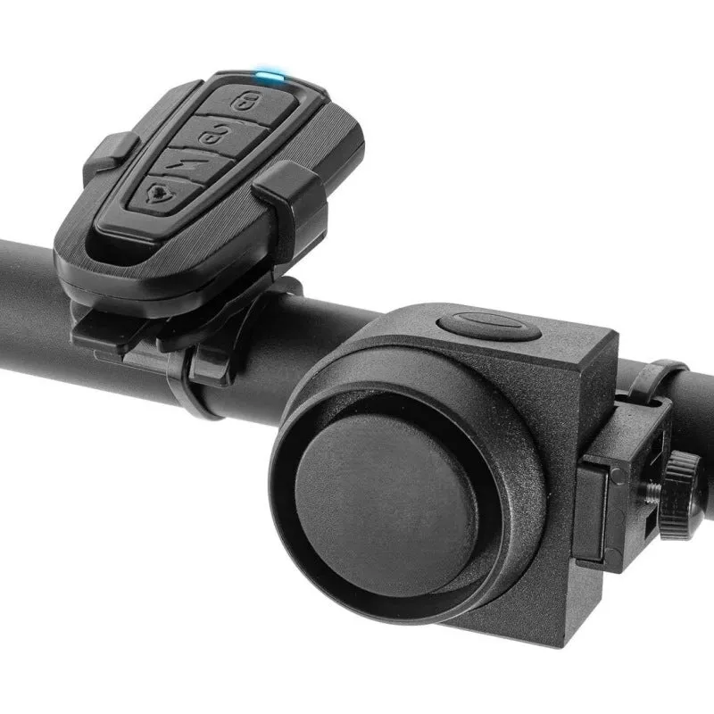Black ABS rechargeable multifunctional bicycle and motorcycle alarm with remote control and 115dB siren