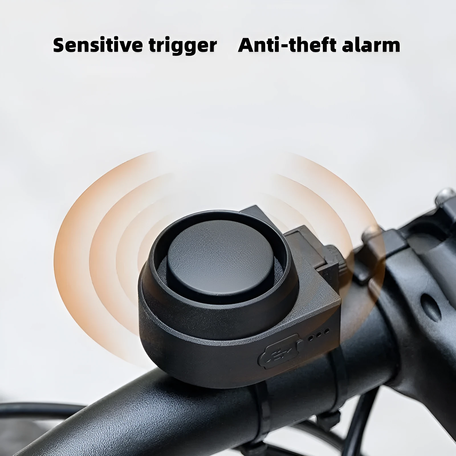 Black ABS rechargeable multifunctional bicycle and motorcycle alarm with remote control and 115dB siren