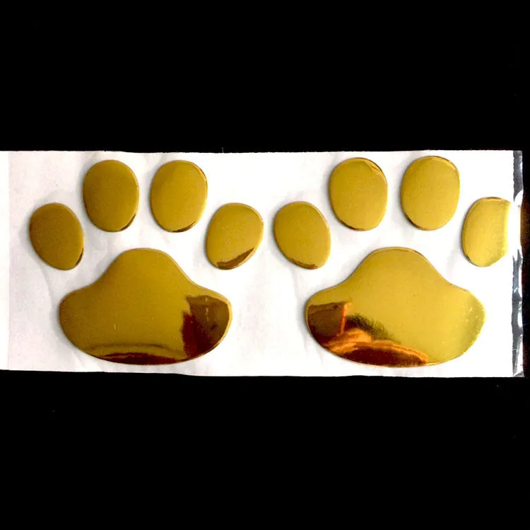 PVC dog footprint car sticker showing hand-shaped brush design on vehicle bumper