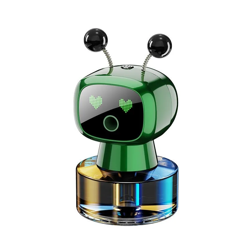 Robot intelligent car aroma diffuser with five fragrance options including Pure Gulong and Classic Ocean