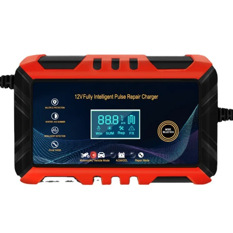 12V 6A RX-04 series automobile battery charger with US plug in red colour