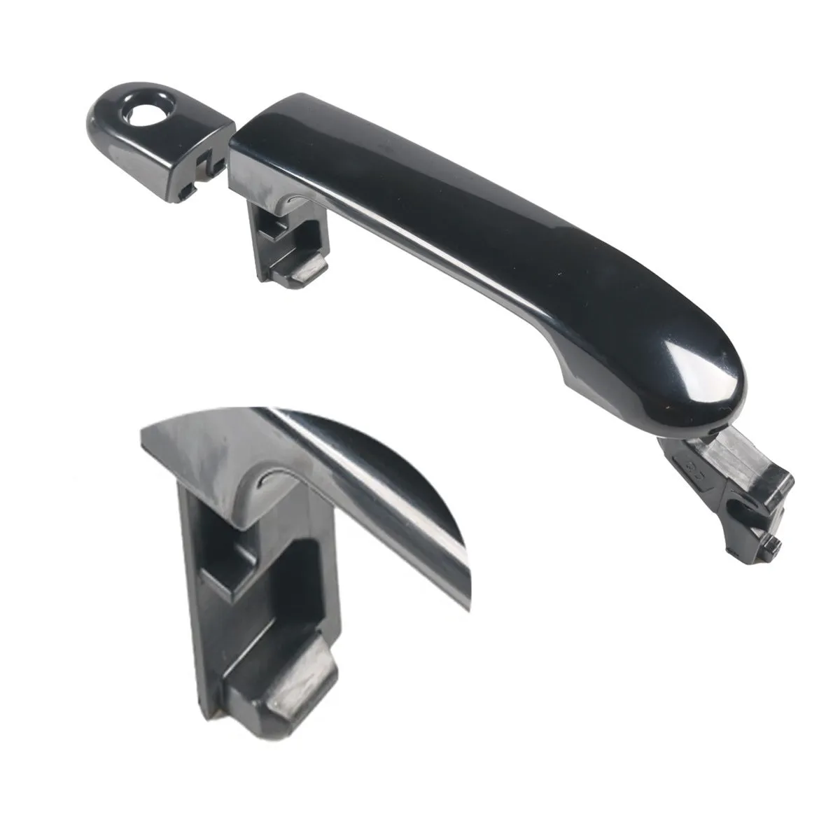 Black ABS plastic left front car door handle part number 82641-EL12A for vehicle door replacement