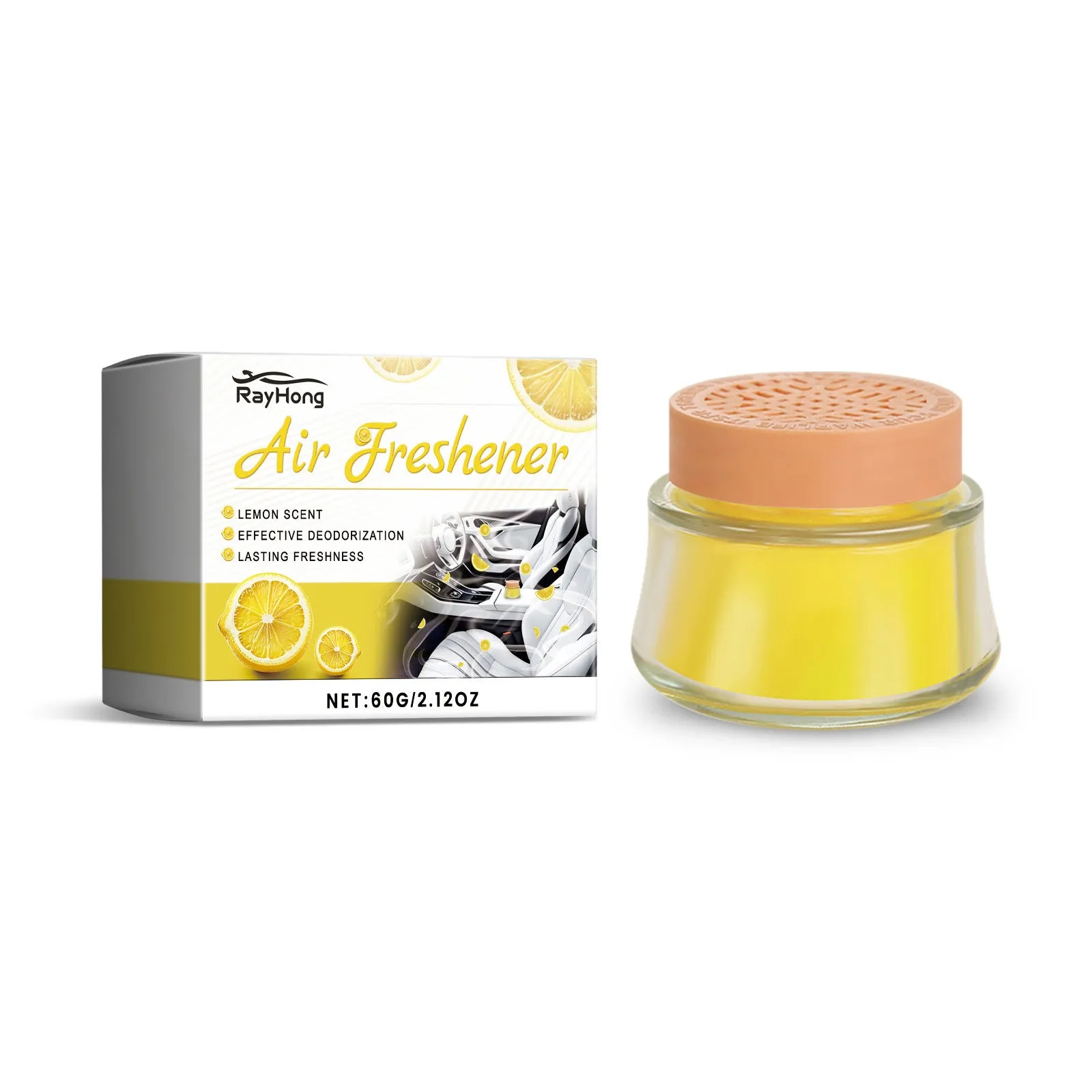 Lemon flavoured solid car balm in viscose ointment format, 60g, 6.4x5cm size