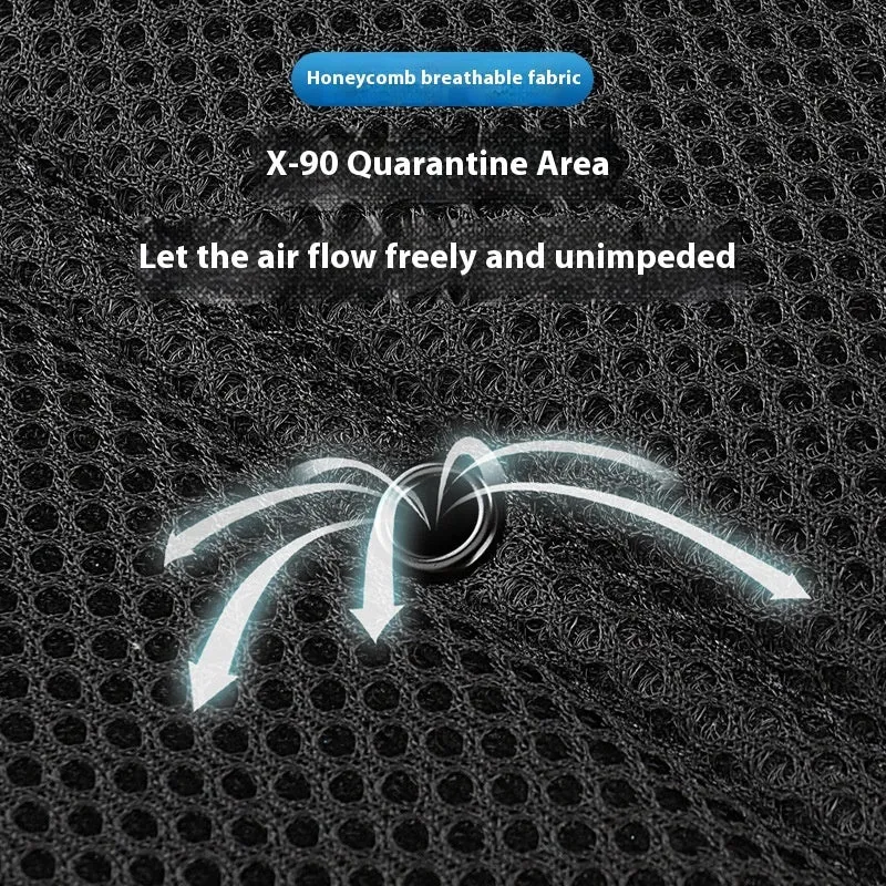 Summer cool breathable car seat cushion with intelligent fan and refrigeration in black, blue, or brown