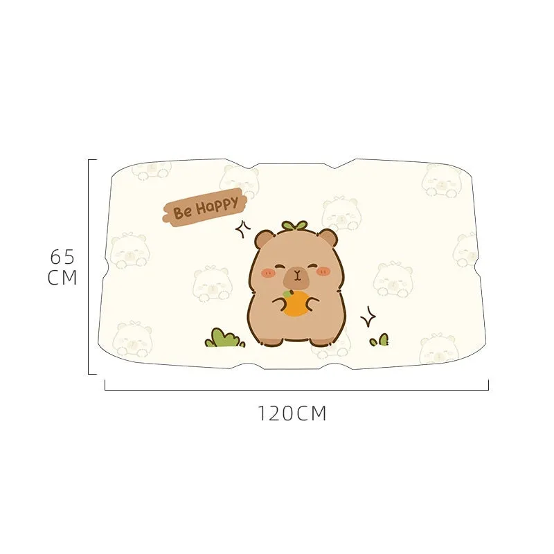 Retractable cartoon car sunshade with dolphin pattern in large size for general vehicles heat insulation