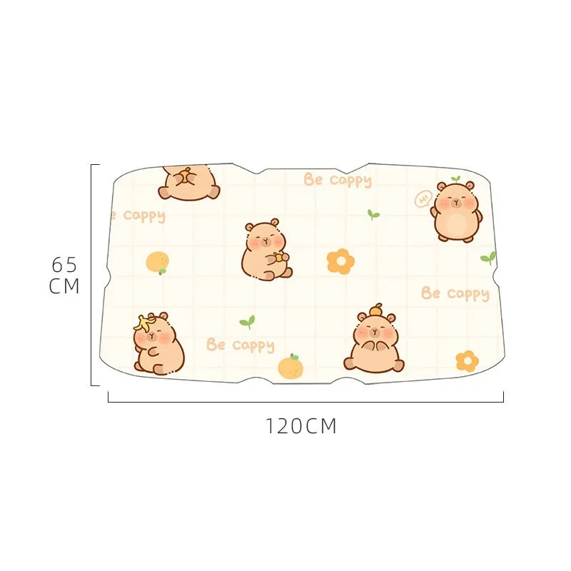 Retractable cartoon car sunshade with dolphin pattern in large size for general vehicles heat insulation