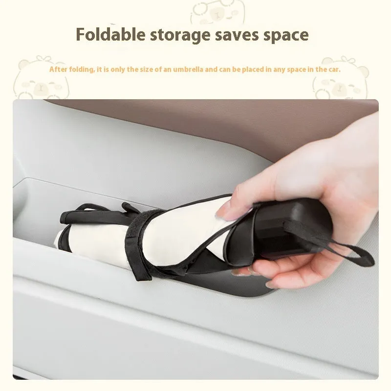 Retractable cartoon car sunshade with dolphin pattern in large size for general vehicles heat insulation