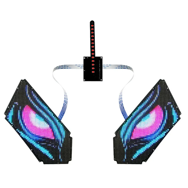 LED Devil Eye Advertising Backpack Smart with luminous display screen, nylon construction, and curved shoulder strap