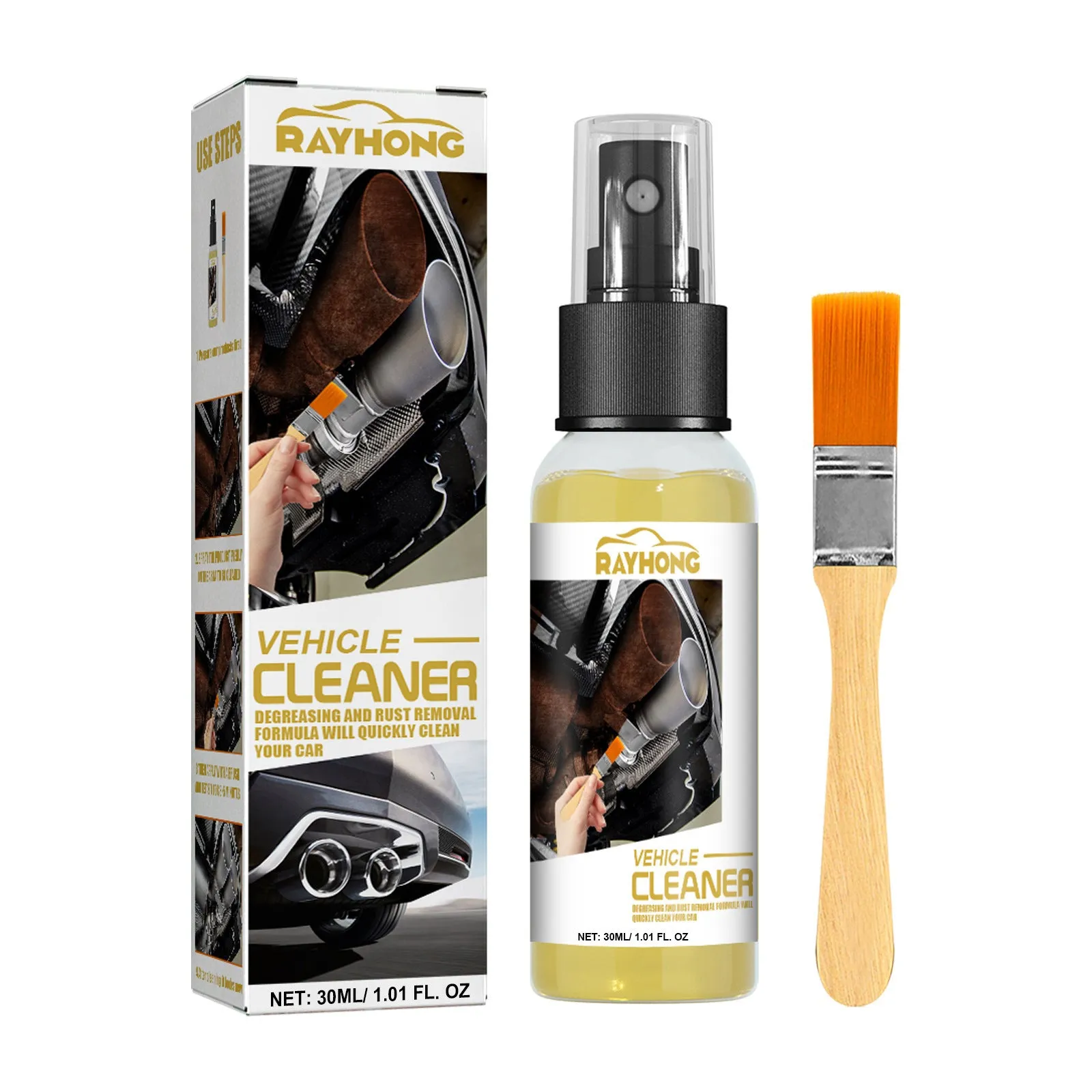30ml car rust remover with brush for wheel hub screw cleaning and brightening