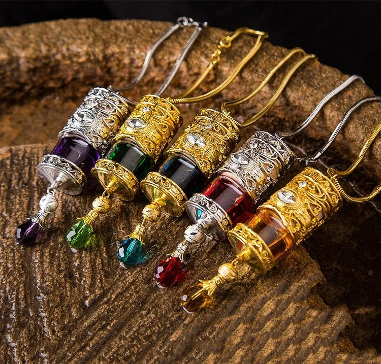 Alloy car suspension hanging pendant with aromatherapy beads, golden magic colour option, on rearview mirror