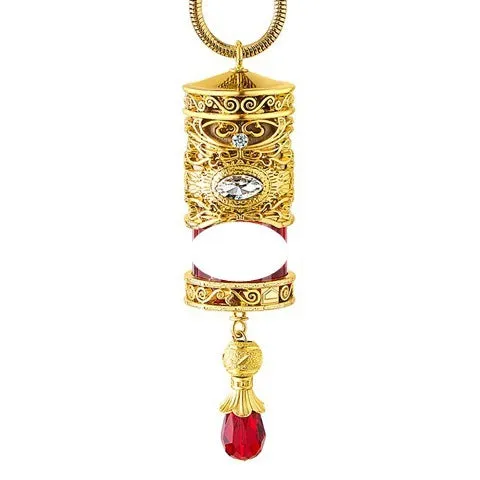 Alloy car suspension hanging pendant with aromatherapy beads, golden magic colour option, on rearview mirror