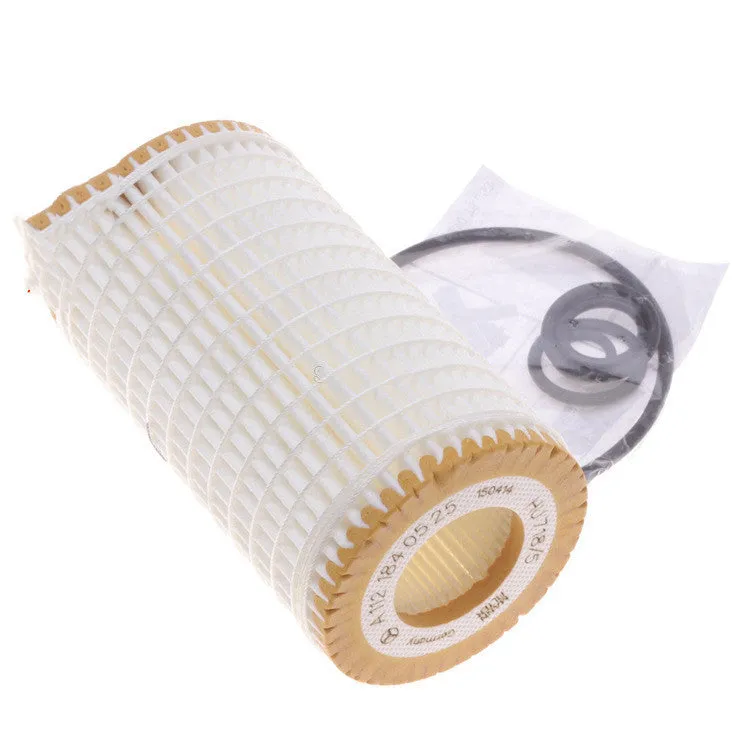 HU718 5X oil filter with wire wound element for lubricating oil systems, showing 10mm connections.