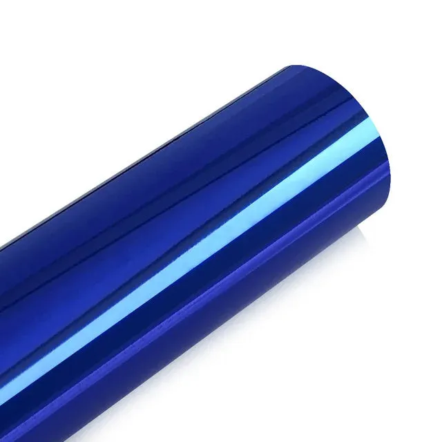 Electroplating colour changing film car body wrap in electrochromism blue on a vehicle panel