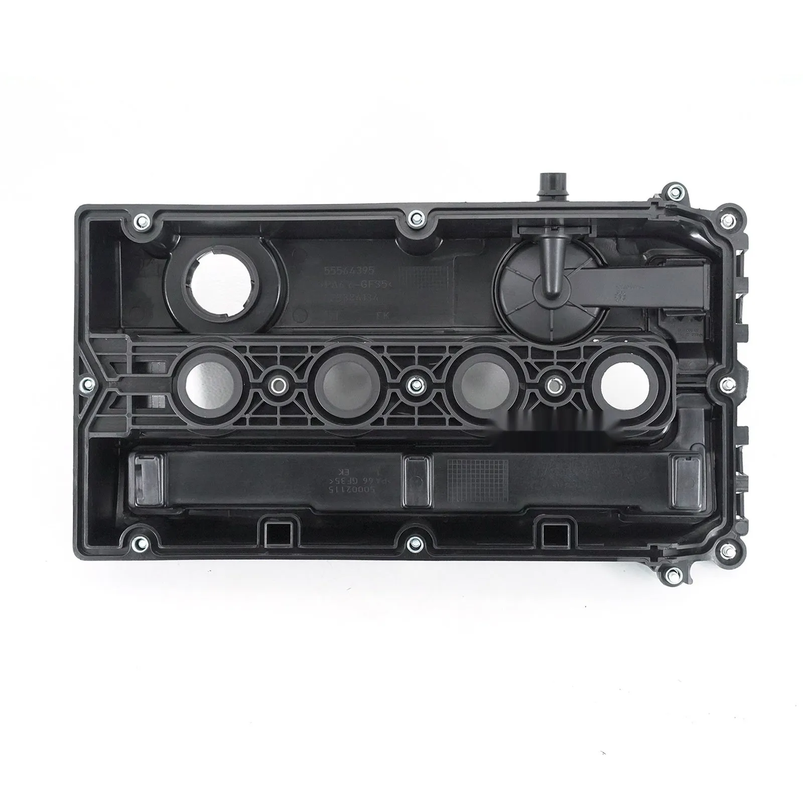 Black PCV engine valve cover for 1.6L Chevrolet Cruze, 42cm length, with mounting holes visible