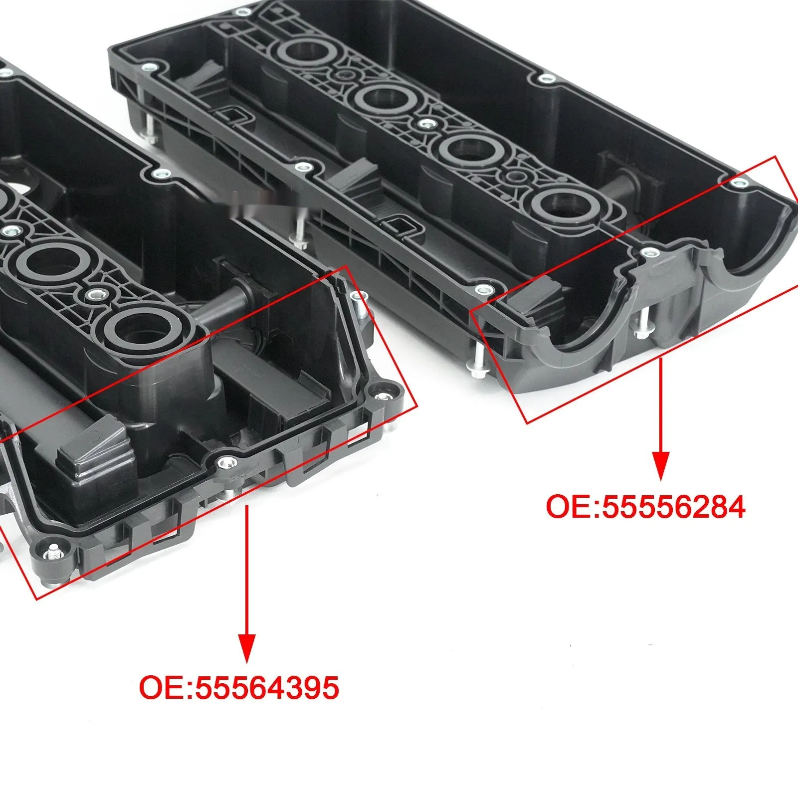 Black PCV engine valve cover for 1.6L Chevrolet Cruze, 42cm length, with mounting holes visible