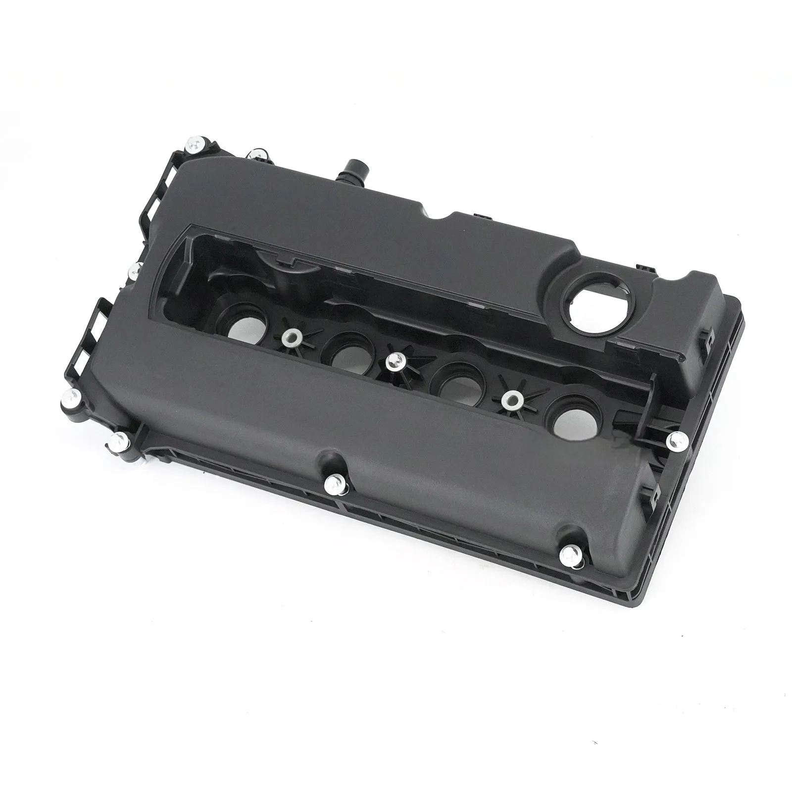 Black PCV engine valve cover for 1.6L Chevrolet Cruze, 42cm length, with mounting holes visible